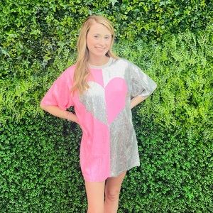 Pink and Silver Heart Sequin Tunic - Taylor Swift Outfit